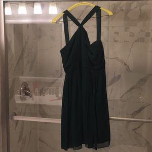 Forest green mini dress